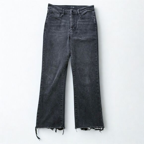 Joe's Jeans Denim - Joe’s Jeans Women 27 Bootcut Black Wash Cropped Raw Hem Stretch Denim Frayed
